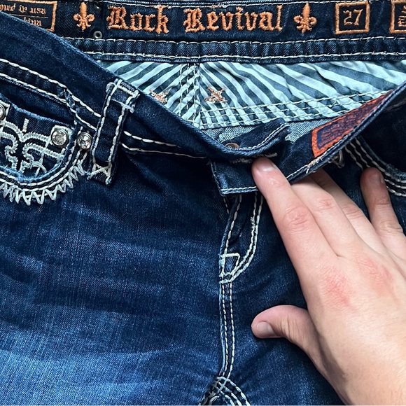 Rock Revival Women's 27 Serena Easy Boot Blue Denim Jeans Pants buckle - Picture 5 of 15